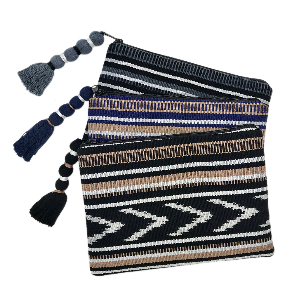 Ikat Backstrap Clutch Handwoven Guatemalan Tribal Weave Foldover Coin Purse BandsCo Straps
