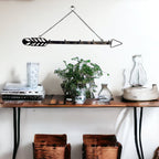 Arrow Wall Hook Hanger 6 Hook Metal Key and Jewelry Organizer Black 18x1.5x0.05 BandsCo Straps