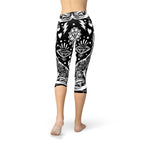 Womens Black Magic Cat Capri Leggings - SJB-DIAMOND ELITES