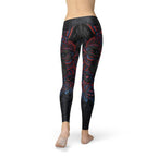 Womens Oriental Black Wolf Leggings - SJB-DIAMOND ELITES