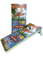 Michigan Great Lakes Monogram/Last name/ Established/Wedding  Cornhole Boards - SJB-DIAMOND ELITES