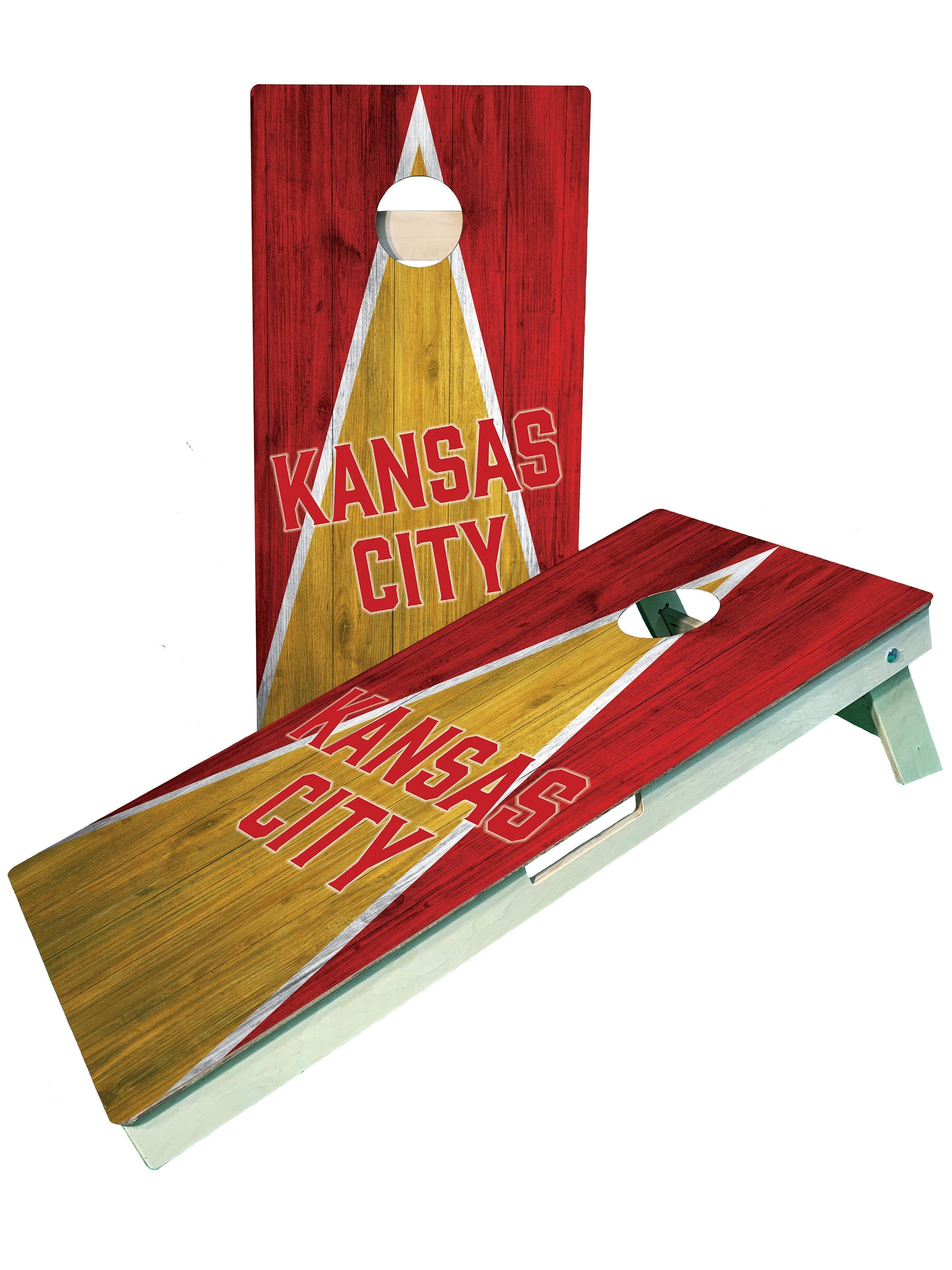Kansas City Football Team Pro Style Cornhole Boards - SJB-DIAMOND ELITES
