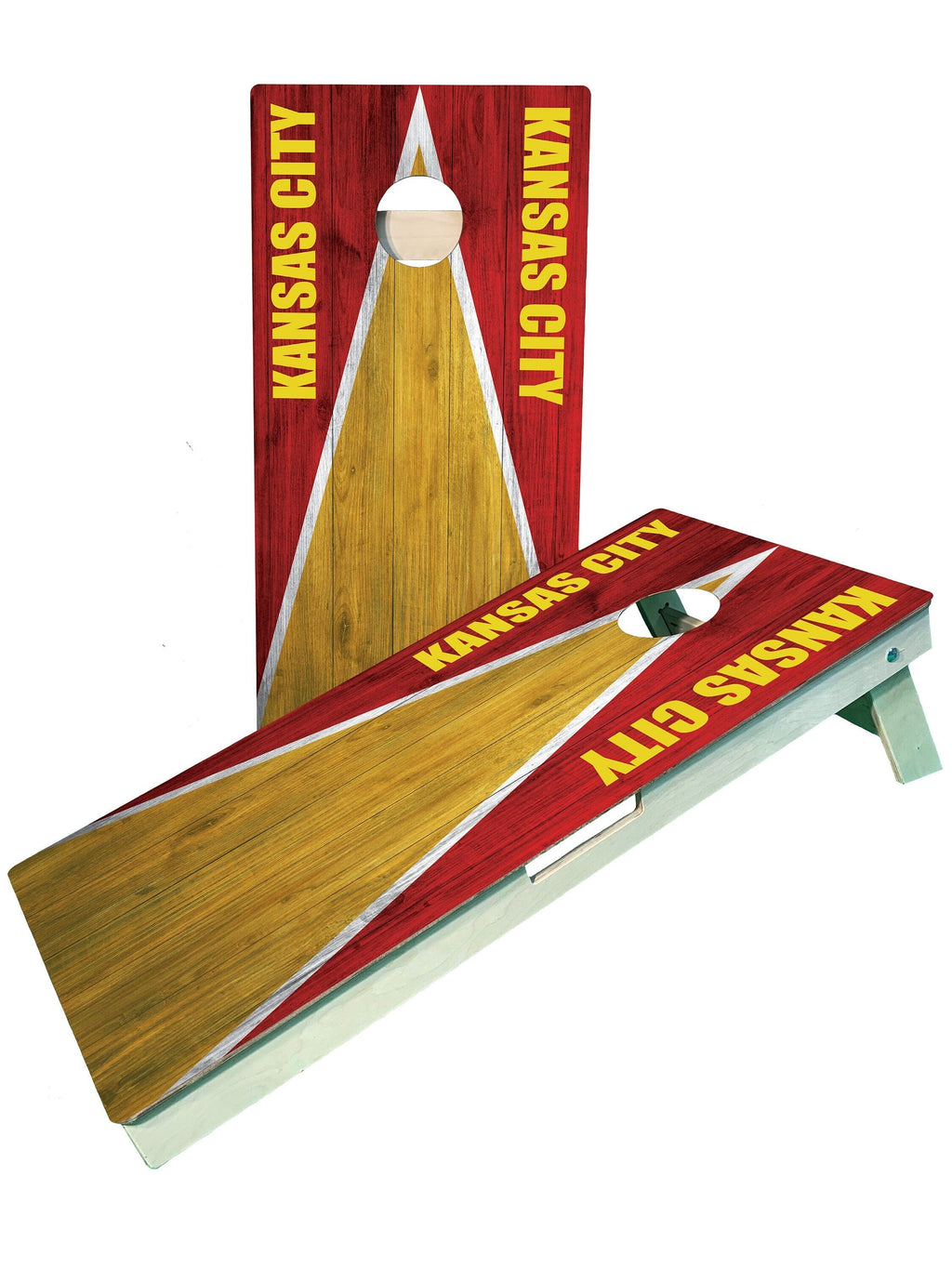 Kansas City Football Team Pro Style Cornhole Boards ACL regulation - SJB-DIAMOND ELITES