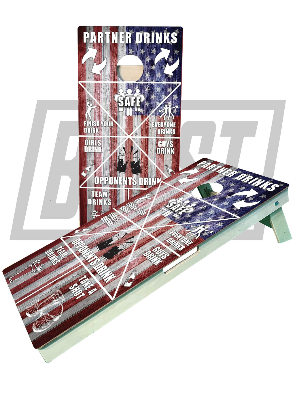 Drinking Game Shots American Flag Cornhole Boards blastcornhole