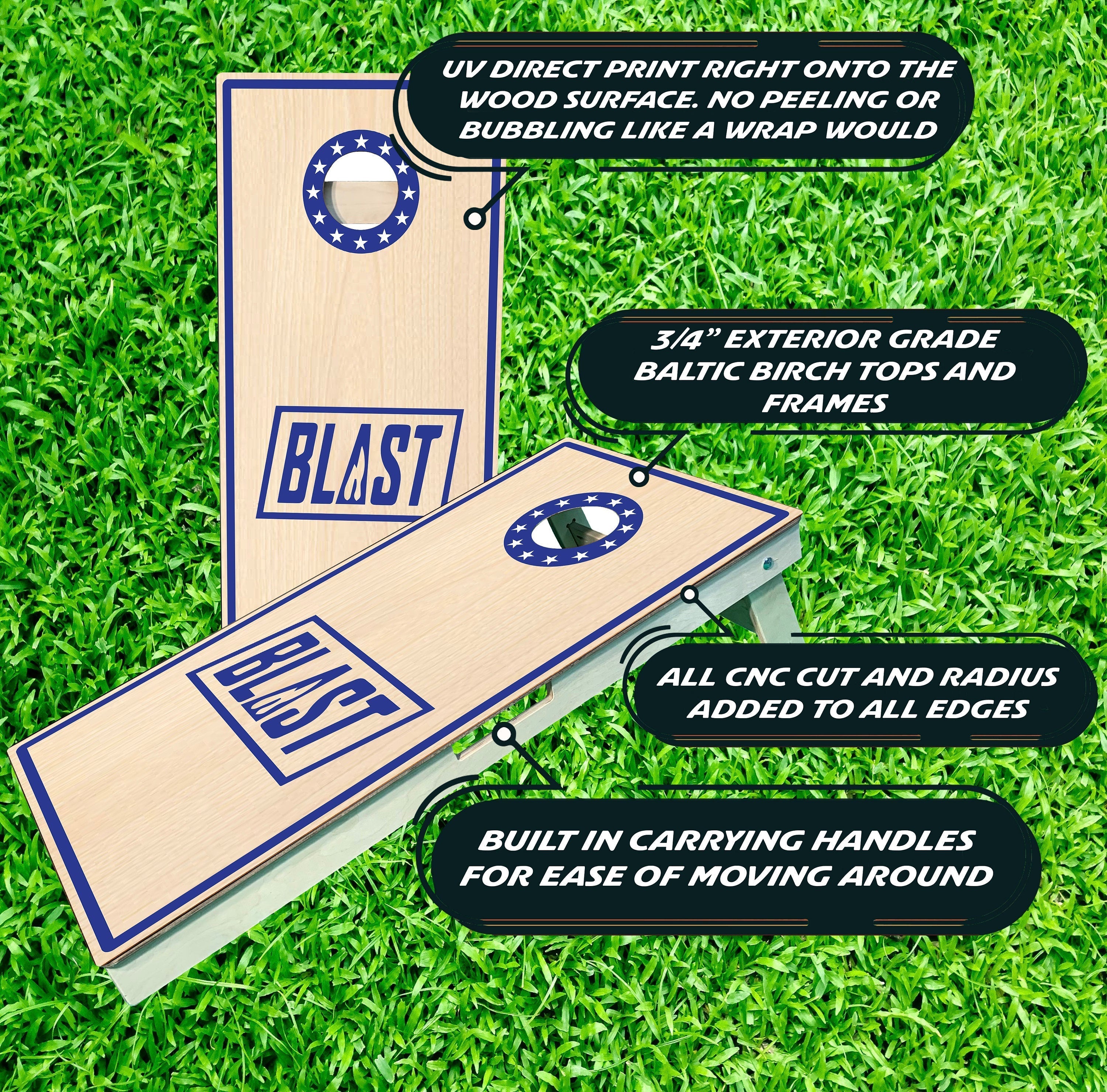 Blue Line Flag Police Cornhole Boards - SJB-DIAMOND ELITES