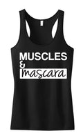 MUSCLES & MASCARA Workout Tank Black with White - SJB-DIAMOND ELITES