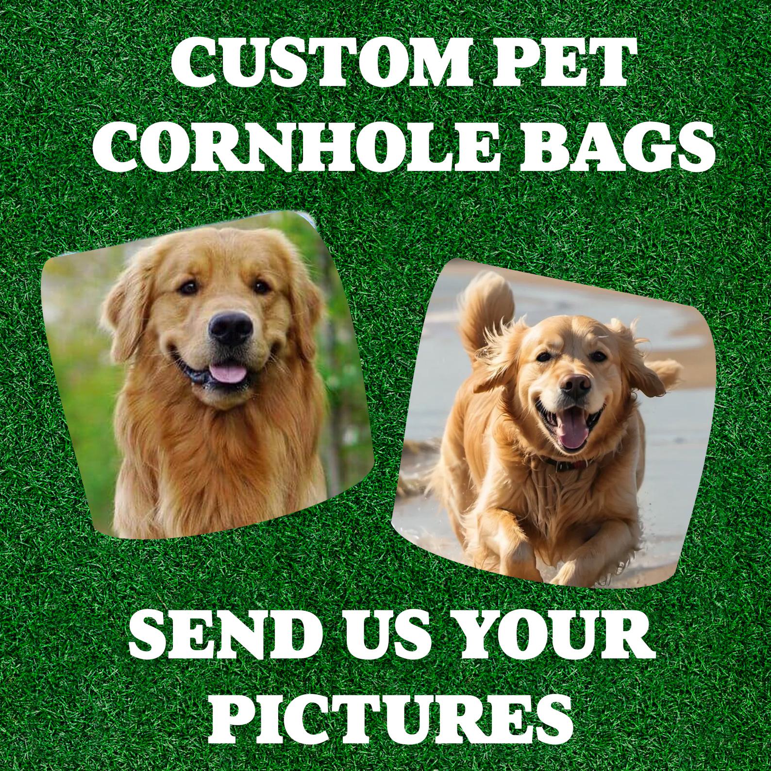 Custom Pet Cornhole Bags set of 8, Dog Portrait Lawn Games, Personalized Bagtoss, Couples, Pro Style Resin fill, Cat Cornhole, Personalization gifts - SJB-DIAMOND ELITES