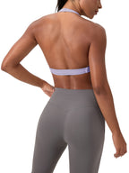Loki & Ivy Women's Pleated Halter Sports Bra