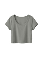Loki & Ivy Women's Solid Color Slim Crop T-Shirt