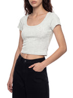Loki & Ivy Women's Solid Color Slim Crop T-Shirt