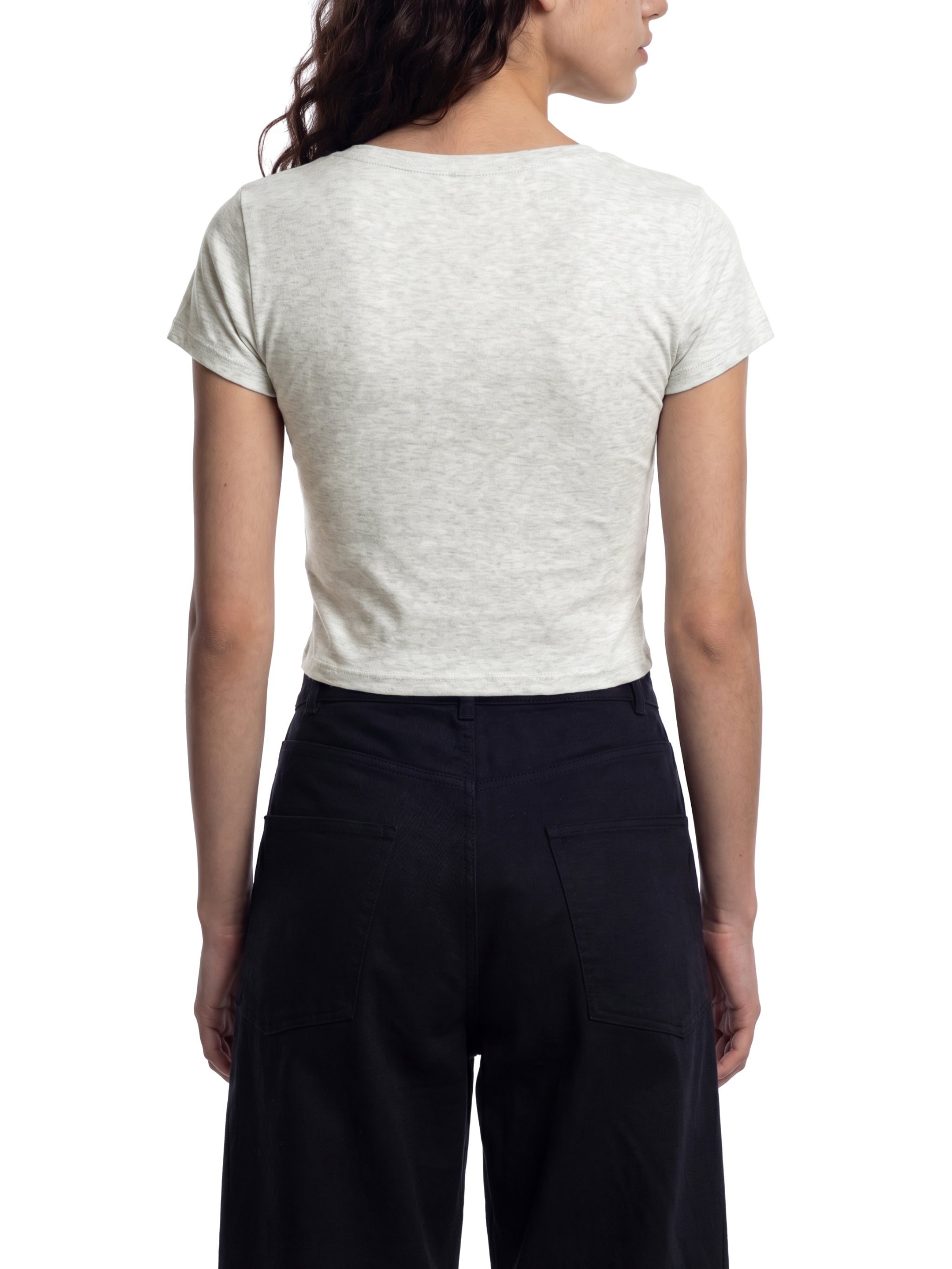 Loki & Ivy Women's Solid Color Slim Crop T-Shirt