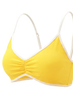 Loki & Ivy Color Block Ruched V-Neck Sports Bra