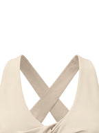 Loki & Ivy Women's Twist Front V-Neck Sports Bra