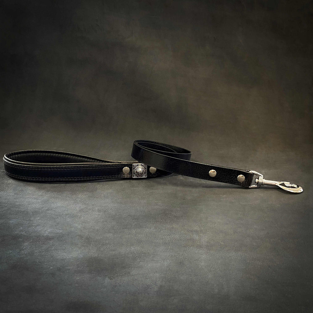 The "Eros" Leash 1 inch wide Black Bestia Dog Gear