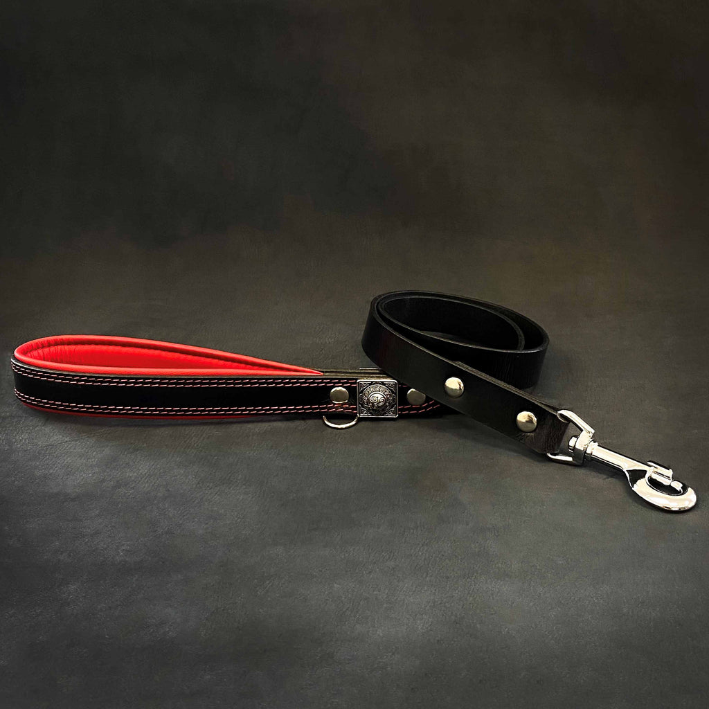 The "Eros" Leash 1 inch wide Black Bestia Dog Gear