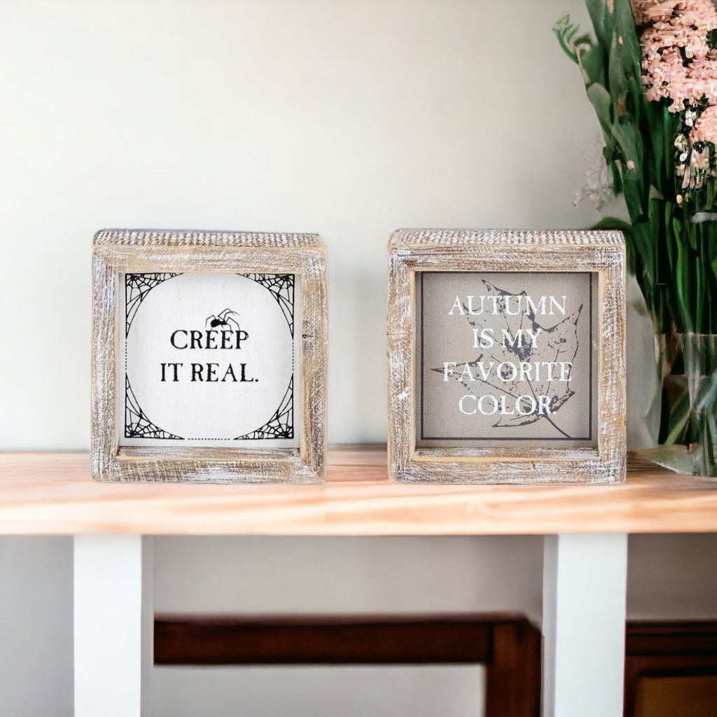 Reversible Double-Sided Fall And Halloween Sign, Autumn Color / Creep It Real BandsCo Straps