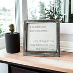 Funny Mom Quote Rustic Wood Sign 7x7 Inch Wall Desk Shelf Plaque Mom Told You