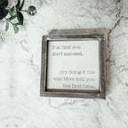 Funny Mom Quote Rustic Wood Sign 7x7 Inch Wall Desk Shelf Plaque Mom Told You