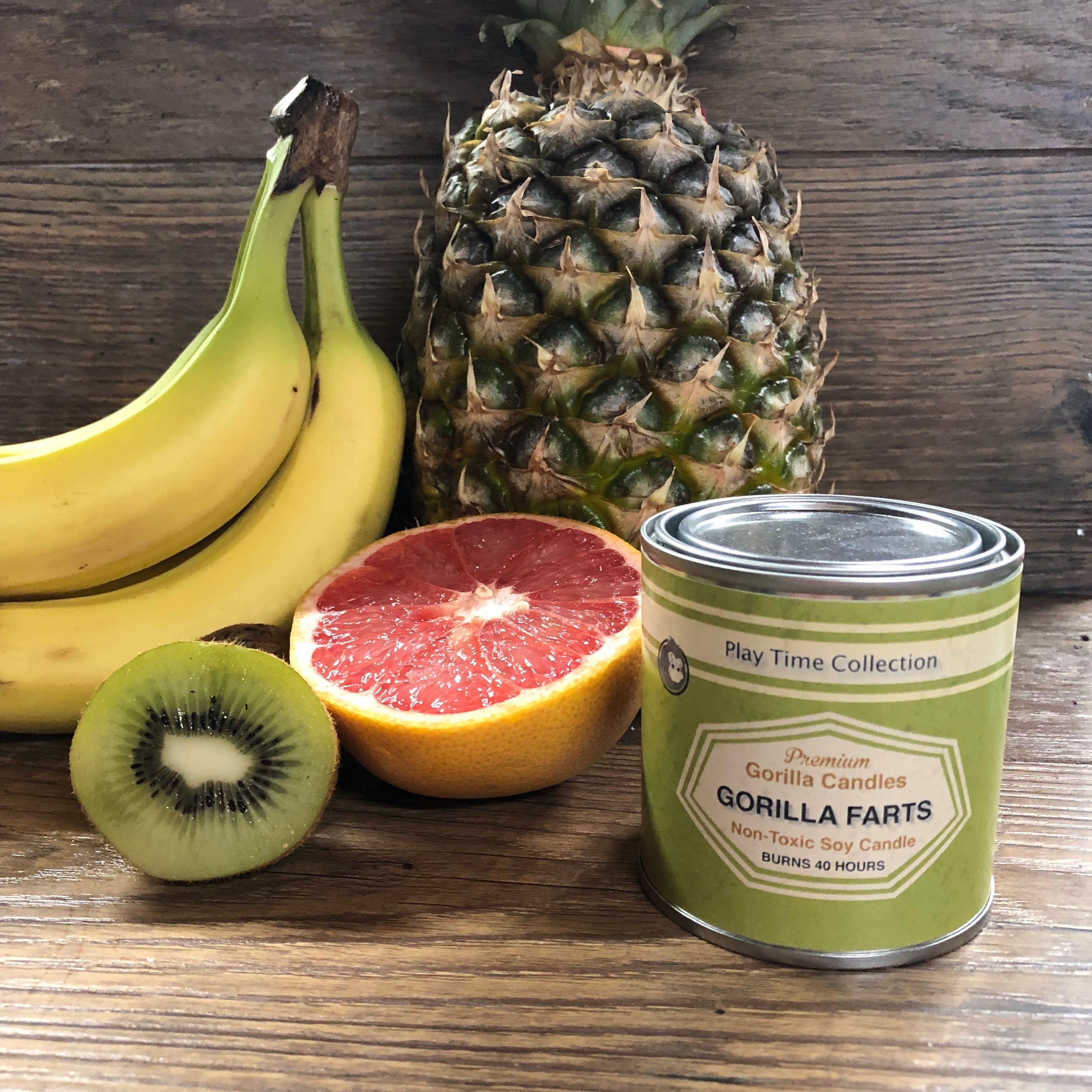 Gorilla Farts Fruity Fresh Scented Candle Collection Natural Tropical Fruit Aroma Home Gift BandsCo Straps