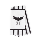 Halloween Tea Towel Bat 31 Vs Mummy Black White Cotton Dish Towel Kitchen Hand Towel Decor BandsCo Straps