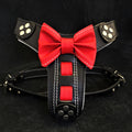The "Bowtie" handmade leather harness black Small to Medium Size - SJB-DIAMOND ELITES