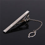 Impeccable Luxury Men's Metal Necktie Bar Formal Dress Shirt Classic Wear Neck Tie Clip With Chain Gold Color Clip Unique Shirt Business Tie Clip Wedding Ceremony Tie Clips Party Fashion Smooth Clasp Pin Father's Day Gifts Stevvex