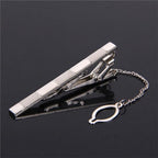 Impeccable Luxury Men's Metal Necktie Bar Formal Dress Shirt Classic Wear Neck Tie Clip With Chain Gold Color Clip Unique Shirt Business Tie Clip Wedding Ceremony Tie Clips Party Fashion Smooth Clasp Pin Father's Day Gifts Stevvex
