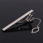 Impeccable Luxury Men's Metal Necktie Bar Formal Dress Shirt Classic Wear Neck Tie Clip With Chain Gold Color Clip Unique Shirt Business Tie Clip Wedding Ceremony Tie Clips Party Fashion Smooth Clasp Pin Father's Day Gifts Stevvex