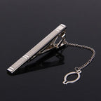 Impeccable Luxury Men's Metal Necktie Bar Formal Dress Shirt Classic Wear Neck Tie Clip With Chain Gold Color Clip Unique Shirt Business Tie Clip Wedding Ceremony Tie Clips Party Fashion Smooth Clasp Pin Father's Day Gifts Stevvex