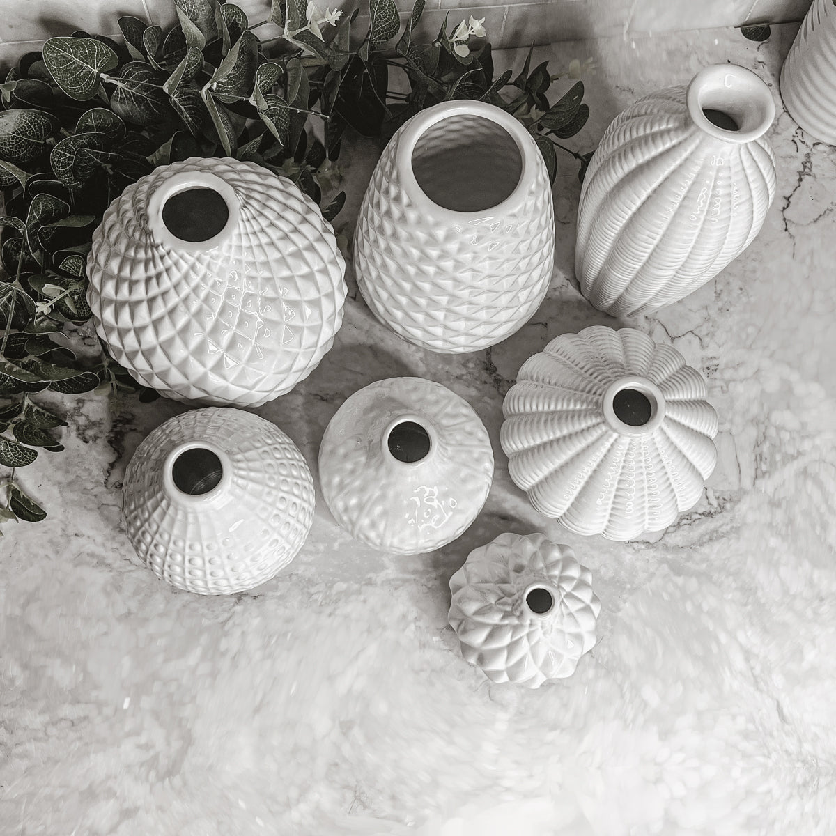 Imperfect Whitney Vases Slightly Damaged Discounted Ceramic Tabletop Vases BandsCo Straps