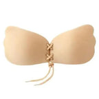 Incredible Strapless Invisible Bra Seamless Push Up Silicone Bras For Women Skin Black Lingerie Drawstring Bralette Stevvex