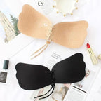 Incredible Strapless Invisible Bra Seamless Push Up Silicone Bras For Women Skin Black Lingerie Drawstring Bralette Stevvex