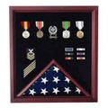 Retirement Cherry Medal and Flag Display and Badge Display Case The Military Gift Store