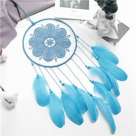 Indian Style Dreamcatcher Handmade Wind Chimes Hanging Pendant Dream Catcher For Bedroom Home Wall Art Hangings Decorations Feather Flowers Dream Catchers For Girls Kids Nursery Bedroom Wall Decor Festival Gift Stevvex