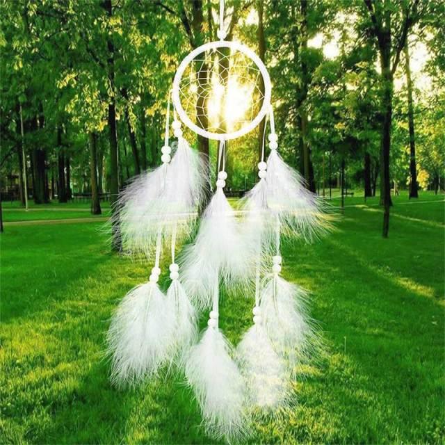 Indian Style Dreamcatcher Handmade Wind Chimes Hanging Pendant Dream Catcher For Bedroom Home Wall Art Hangings Decorations Feather Flowers Dream Catchers For Girls Kids Nursery Bedroom Wall Decor Festival Gift Stevvex