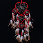 Indian Wolf Dream Catcher With Brown Feathers Dream-catcher Bead Beautiful Home Hanging Decoration Fashion Handmade Ornament Gift Wall Decor For Bedroom Festival Celebration Boho Moon Dream Catcher Stevvex