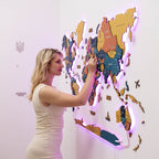 3D LED / LUMINOUS Wooden World Map 3.0 Indie - SJB-DIAMOND ELITES
