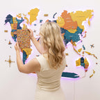 3D LED / LUMINOUS Wooden World Map 3.0 Indie - SJB-DIAMOND ELITES