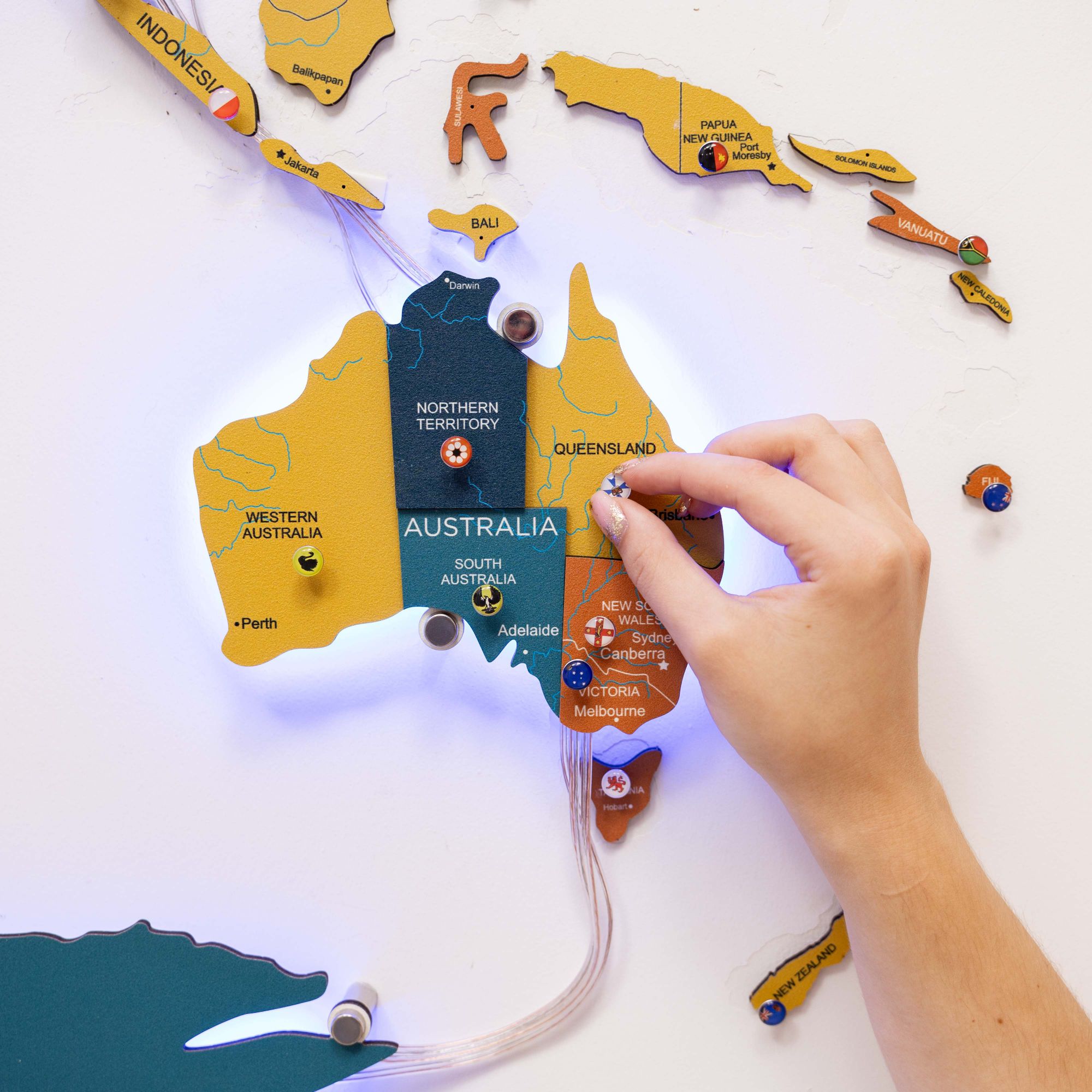 3D LED / LUMINOUS Wooden World Map 3.0 Indie - SJB-DIAMOND ELITES