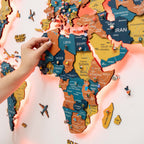 3D LED / LUMINOUS Wooden World Map 3.0 Indie - SJB-DIAMOND ELITES
