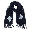 Indigo Cotton Stripe Scarf Oversized Lightweight Hand-Dyed Travel Wrap 25x59 BandsCo Straps