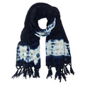 Indigo Stripe Cotton Scarf Oversized Lightweight Hand-Dyed Travel Wrap BandsCo Straps