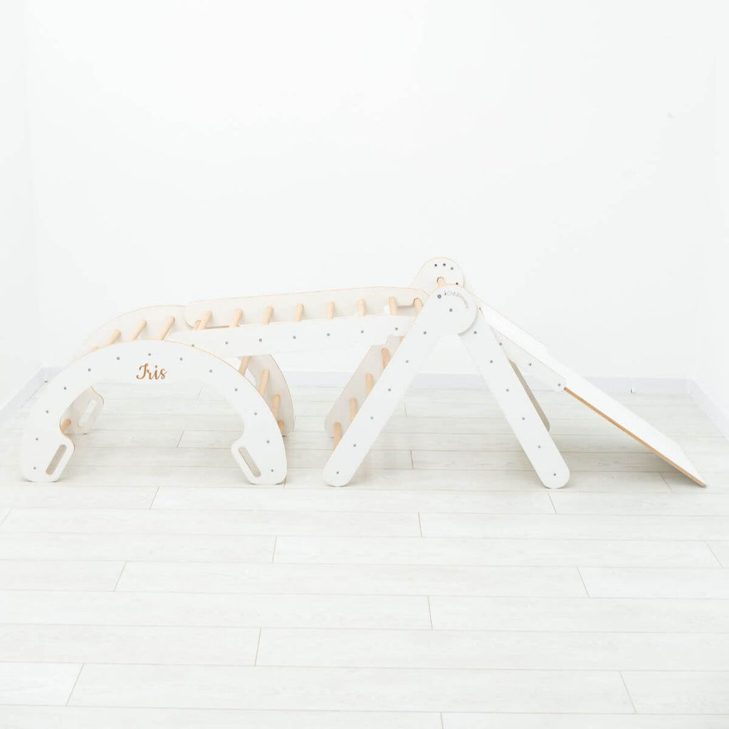 4 in 1 Indoor Climbing Set: Pikler Triangle + Slide + Ladder + Arch - SJB-DIAMOND ELITES