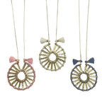 Indu Pendant Necklace 4 Adjustable Cotton Tassels Boho Zinc Alloy 18 Inch BandsCo Straps