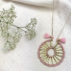 Indu Pendant Necklace 4 Adjustable Cotton Tassels Boho Zinc Alloy 18 Inch BandsCo Straps