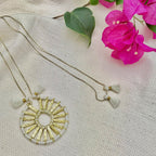 Indu Pendant Necklace 4 Adjustable Cotton Tassels Boho Zinc Alloy 18 Inch BandsCo Straps