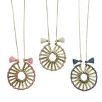 Indu Pendant Necklace 4 Adjustable Cotton Tassels Boho Zinc Alloy 18 Inch BandsCo Straps