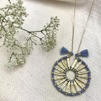 Indu Pendant Necklace 4 Adjustable Cotton Tassels Boho Zinc Alloy 18 Inch BandsCo Straps