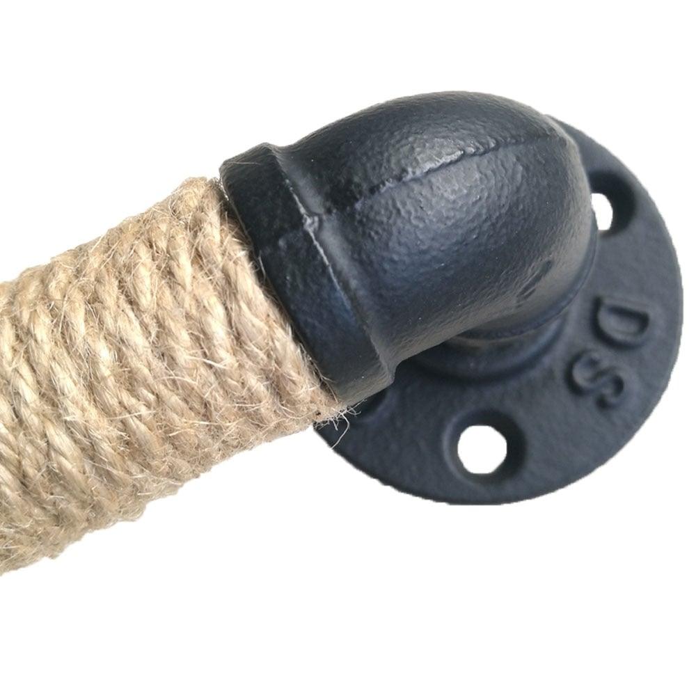 Industrial Style Furniture Handle Barn Sliding Wooden Door Handles Black Antique Vintage European Wrought Iron Rope Handle Drawer Pull Knob Antique Black Knobs Handles Hardware Stevvex