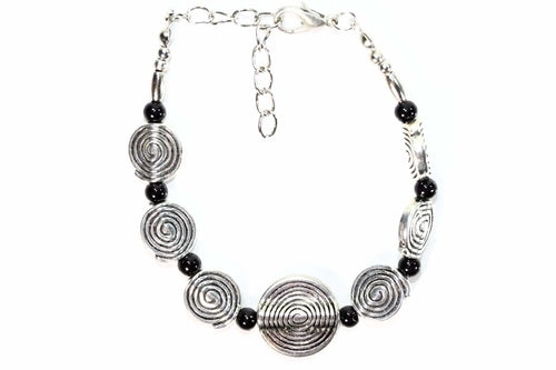 Infinity Spiral Charm Bracelet With Golden Butterfly Earrings